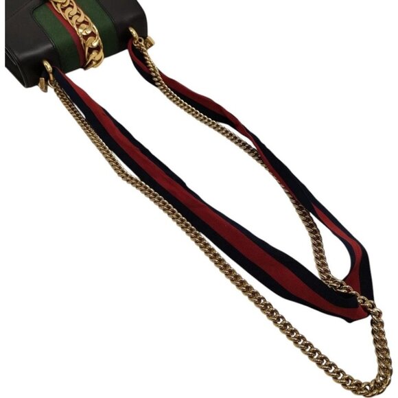 137580BQ (X6) Gucci Crossbody Bag Sherry Line Black Leather - Picture 4 of 9